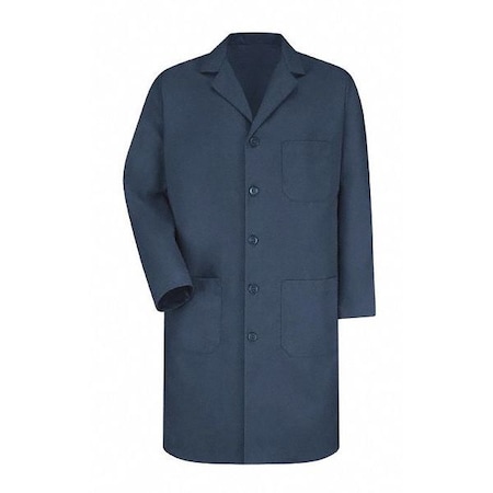 Lab Coat, Cotton Poplin/Polyester, 3 Pockets, Button MPN:KP14NV LN 48