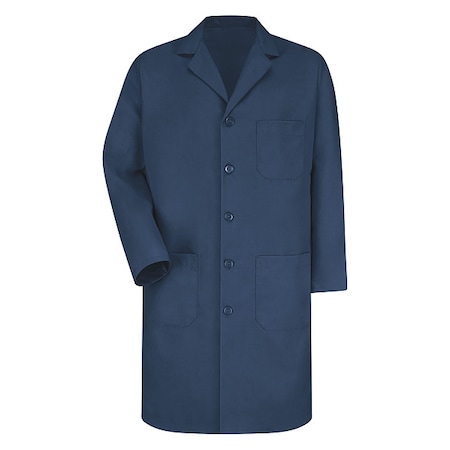 Lab Coat, Cotton Poplin/Polyester, 3 Pockets, Button MPN:KP14NV RG 50
