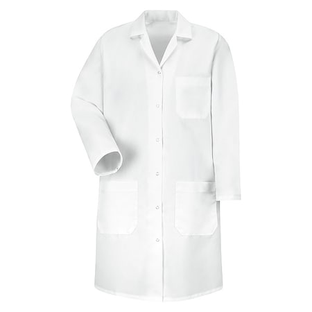 Lab Coat, Cotton Poplin/Polyester, 3 Pockets, Button MPN:KP15WH RG L