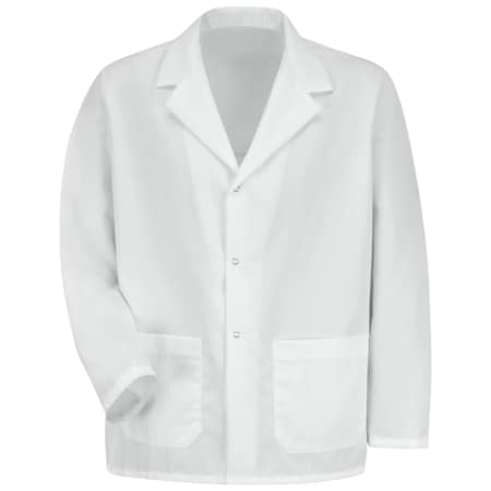 Mens White Office Coat W/Grippers MPN:KP16WH RG S