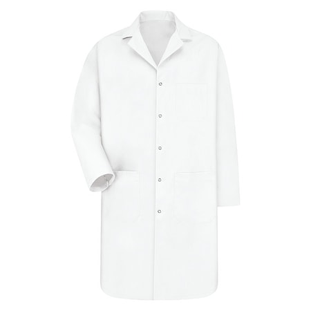 Lab Coat, Polyester/Combed Cotton, 3 Pockets, Snaps MPN:KP18WH RG 3XL