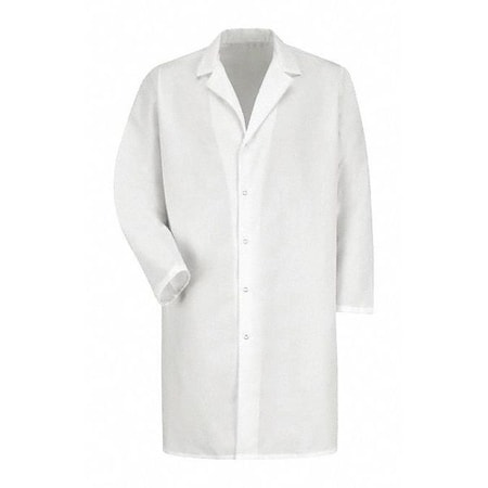Lab Coat, Cotton Poplin/Polyester, 0 Pockets, Snaps MPN:KP38WH RG L
