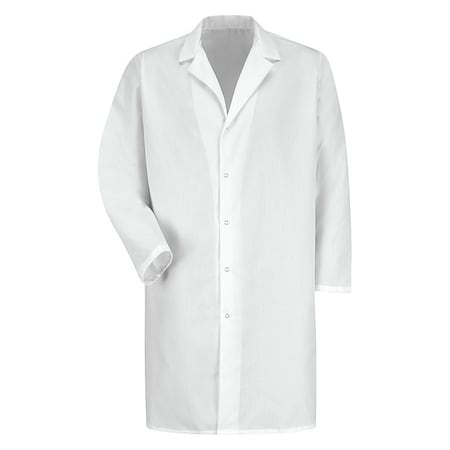 Lab Coat, Cotton Poplin/Polyester, 0 Pockets, Snaps MPN:KP38WH RG M