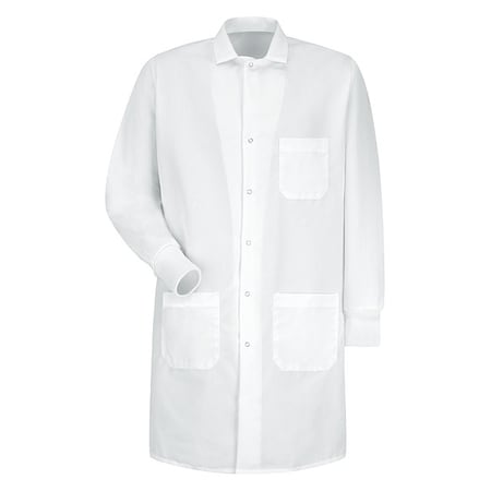 Lab Coat, Cotton Poplin/Polyester, 3 Pockets, Snaps MPN:KP70WH RG S