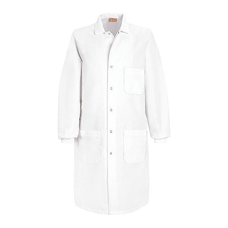Lab Coat, Cotton Poplin/Polyester, 3 Pockets, Snaps MPN:KP70WH RG XL