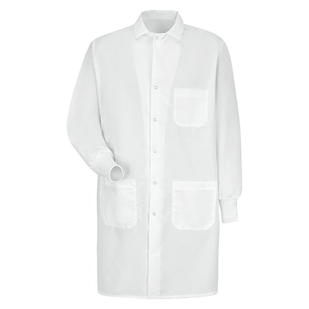 Lab Coat, Cotton Poplin/Polyester, 3 Pockets, Snaps MPN:KP72WH RG XXL