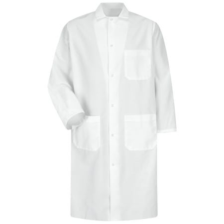 4804Wh/Mns Wh L/S Butcher Coat MPN:KS64WH RG 5XL