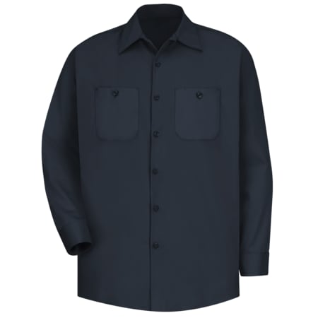 Men's Long Sleeve Work Shirt, Cotton, Button Fronts, 2 Pocket(s), Dark Navy, M MPN:SC30DN LN M
