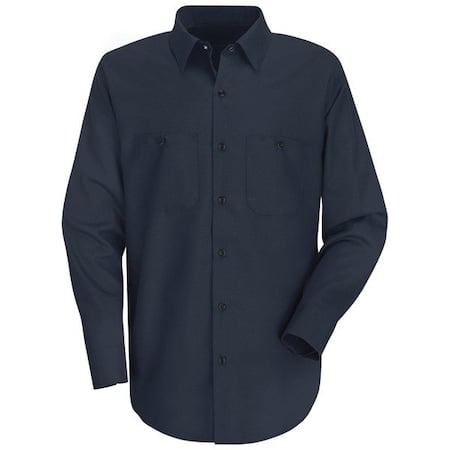 Men's Long Sleeve Work Shirt, Cotton, Button Fronts, 2 Pocket(s), Navy, XL MPN:SC30NV RG XL