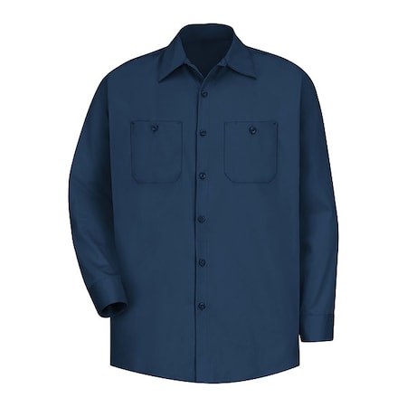 Men's Long Sleeve Work Shirt, Cotton, Button Fronts, 2 Pocket(s), Navy, 2XL MPN:SC30NV RG XXL