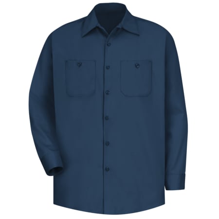 Men's Long Sleeve Work Shirt, Cotton, Button Fronts, 2 Pocket(s), Navy, L MPN:SC30NV XLNL