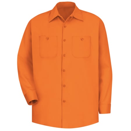 Men's Long Sleeve Work Shirt, Cotton, Button Fronts, 2 Pocket(s), Orange, S MPN:SC30OR RG S