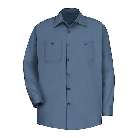 Men's Long Sleeve Work Shirt, Cotton, Button Fronts, 2 Pocket(s), Postman Blue, L MPN:SC30PB LN L