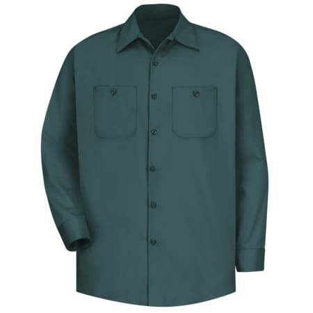 Men's Long Sleeve Work Shirt, Cotton, Button Fronts, 2 Pocket(s), Green, S MPN:SC30SG RG S