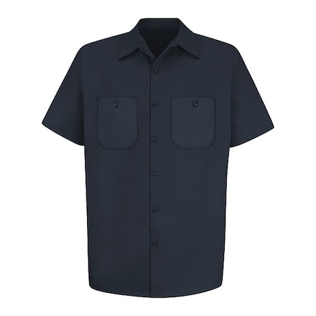 Men's Short Sleeve Work Shirt, Cotton, Button Fronts, 2 Pocket(s), Dark Navy, L MPN:SC40DN SS L