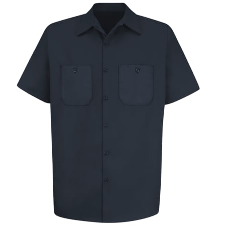 Men's Short Sleeve Work Shirt, Cotton, Button Fronts, 2 Pocket(s), Dark Navy, M MPN:SC40DN SS M
