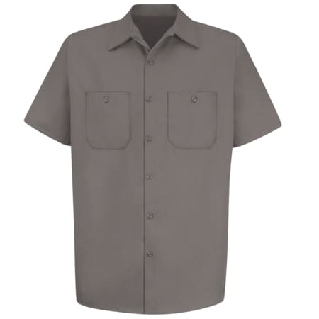 Men's Short Sleeve Work Shirt, Cotton, Button Fronts, 2 Pocket(s), Gray, 2XL MPN:SC40GG SSLXXL