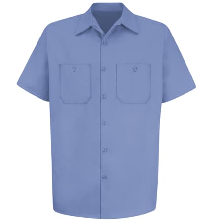 Men's Short Sleeve Work Shirt, Cotton, Button Fronts, 2 Pocket(s), Light Blue, L MPN:SC40LB SS L