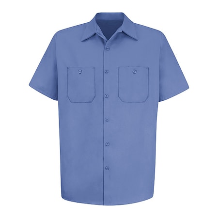 Men's Short Sleeve Work Shirt, Cotton, Button Fronts, 2 Pocket(s), Light Blue, L MPN:SC40LB SSLL