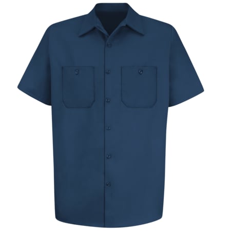 Men's Short Sleeve Work Shirt, Cotton, Button Fronts, 2 Pocket(s), Navy, 4XL MPN:SC40NV SS 4XL