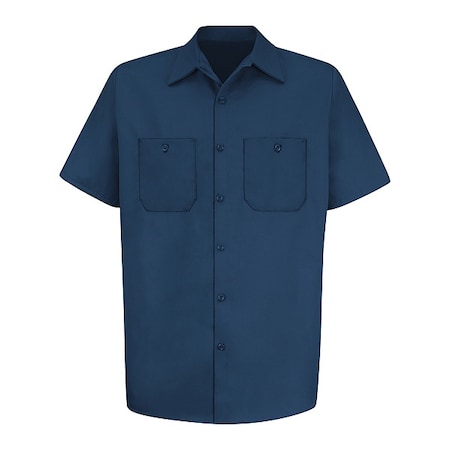 Men's Short Sleeve Work Shirt, Cotton, Button Fronts, 2 Pocket(s), Navy, L MPN:SC40NV SS L