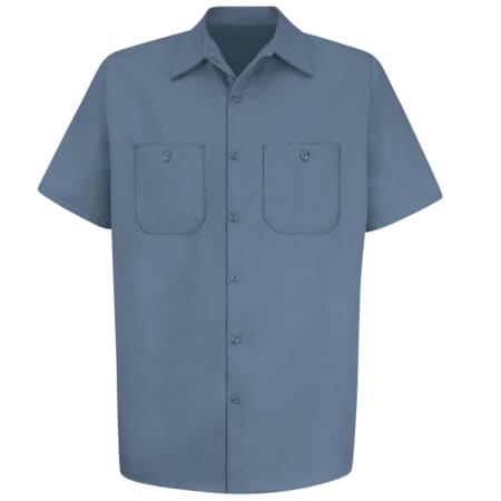 Men's Short Sleeve Work Shirt, Cotton, Button Fronts, 2 Pocket(s), Postman Blue, L MPN:SC40PB SS L