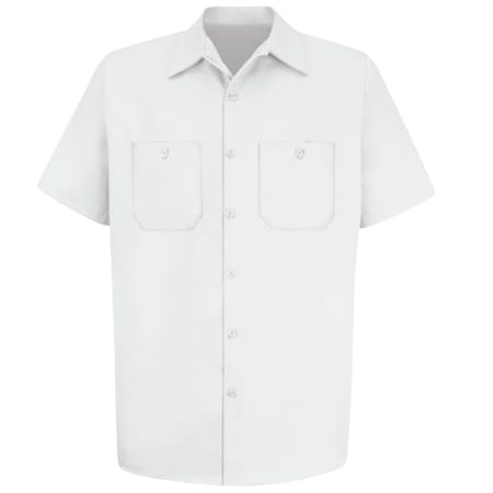 Men's Short Sleeve Work Shirt, Cotton, Button Fronts, 2 Pocket(s), White, M MPN:SC40WH SS M