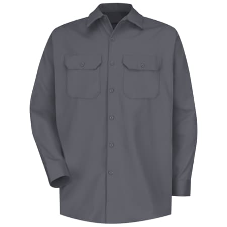 Men's Long Sleeve Heavyweight Shirt, Cotton, Button Fronts, 2 Pocket(s), Charcoal, 2XL MPN:SC70CH RG XXL