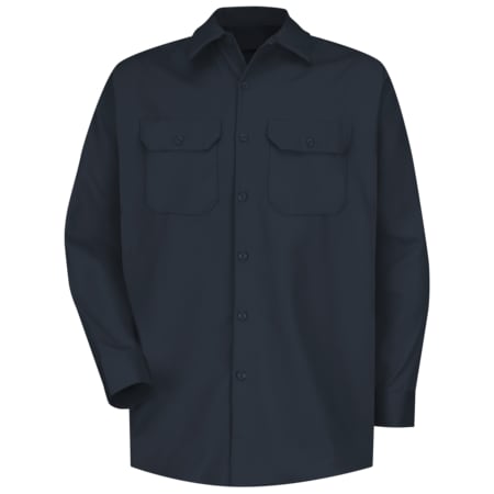 Men's Long Sleeve Heavyweight Shirt, Cotton, Button Fronts, 2 Pocket(s), Dark Navy, L MPN:SC70DN LN L