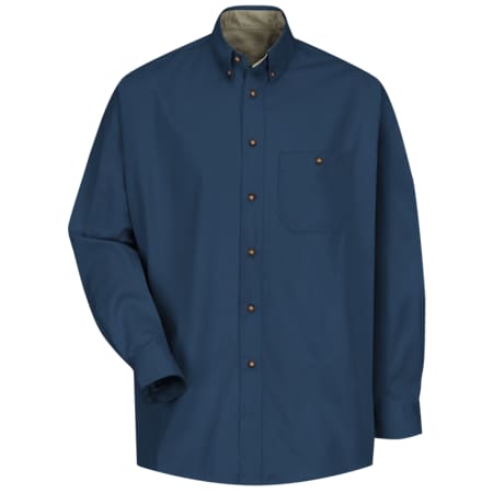Men's Long Sleeve Dress Shirt, Cotton, Button Fronts, 1 Pocket(s), Navy/Stone, M MPN:SC74NV M 323