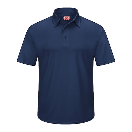 Men's Short Sleeve Polo, Polyester, Button, 2 Pocket(s), Navy, 6XL MPN:SK90NV SS 6XL