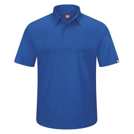 Men's Short Sleeve Polo, Polyester, Button, 2 Pocket(s), Royal Blue, L MPN:SK90RB SS L