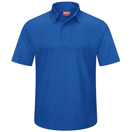 Men's Short Sleeve Polo, Polyester, Button, 2 Pocket(s), Royal Blue, XL MPN:SK90RB SS XL