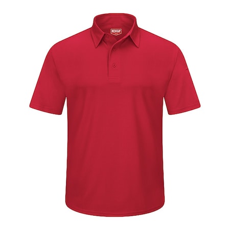 Men's Short Sleeve Polo, Polyester, Button, 2 Pocket(s), Red, 6XL MPN:SK90RD SS 6XL
