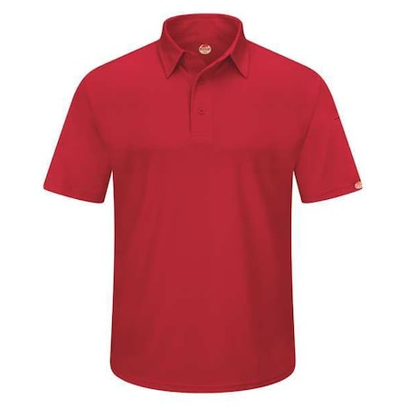 Men's Short Sleeve Polo, Polyester, Button, 2 Pocket(s), Red, M MPN:SK90RD SS M