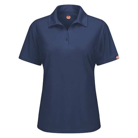 Women's Short Sleeve Polo, Polyester, Button, 0 Pocket(s), Navy, S MPN:SK91NV SS S
