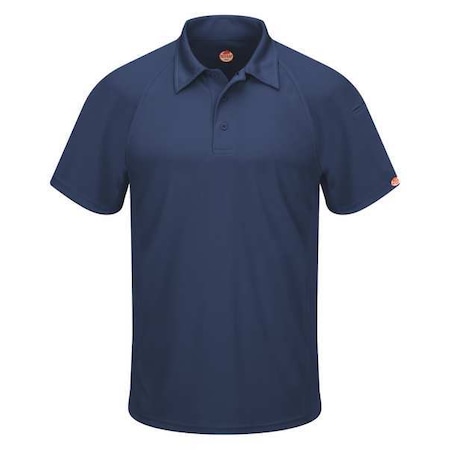 Men's Short Sleeve Polo, Polyester, Button, 2 Pocket(s), Navy, M MPN:SK92NV SS M