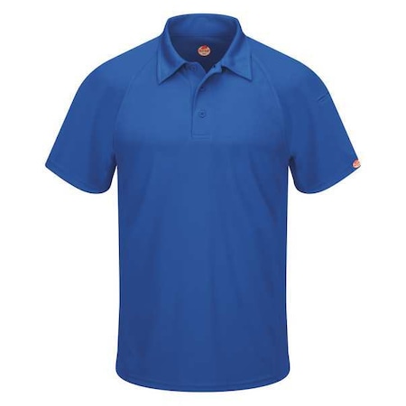 Men's Short Sleeve Polo, Polyester, Button, 2 Pocket(s), Royal Blue, L MPN:SK92RB SS L