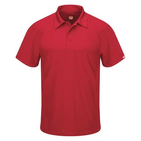 Men's Short Sleeve Polo, Polyester, Button, 2 Pocket(s), Red, S MPN:SK92RD SS S