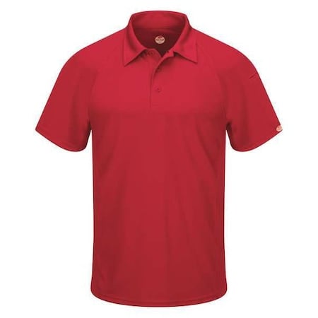 Men's Short Sleeve Polo, Polyester, Button, 2 Pocket(s), Red, 2XL MPN:SK92RD SS XXL