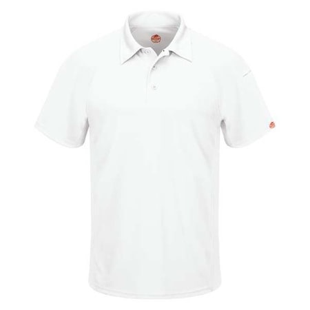 Men's Short Sleeve Polo, Polyester, Button, 2 Pocket(s), White, 6XL MPN:SK92WH SS 6XL