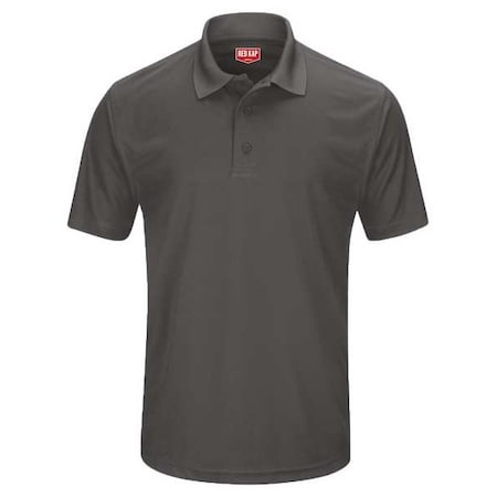 Men's Short Sleeve Polo, Polyester, Button Fronts, 0 Pocket(s), Gray, L MPN:SK96CH SS L