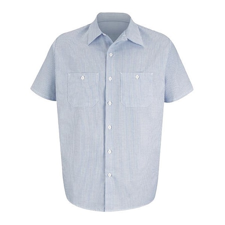 Short Sleeve Industrial Stripe Work Shirt, 65% Polyester/35% Cotton, Blue/White Stripe, 3XL MPN:SL20WB SSL3XL