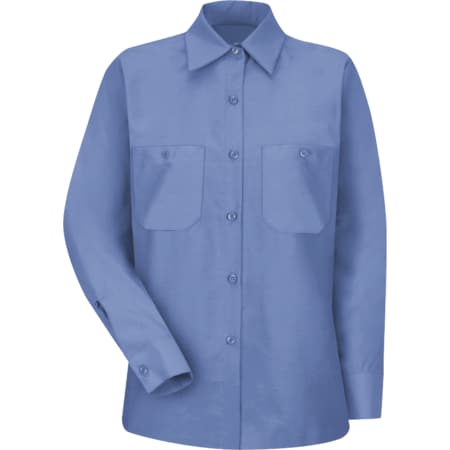 Women's Long Sleeve Work Shirt, Cotton/Polyester, Button Fronts, 2 Pocket(s), Petrol Blue, 2XL MPN:SP13MB RG XXL