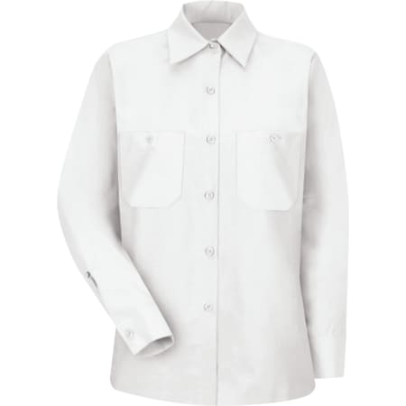 Women's Long Sleeve Work Shirt, Cotton/Polyester, Button Fronts, 2 Pocket(s), White, M MPN:SP13WH RG M