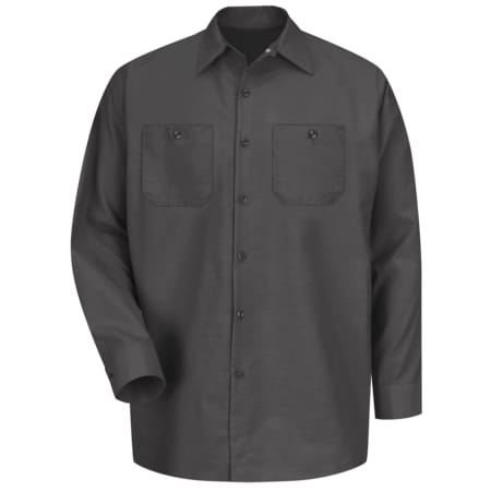 Men's Long Sleeve Industrial Work Shirt, Cotton/Polyester, Button Fronts, 2 Pocket(s), Charcoal, L MPN:SP14CH LN L
