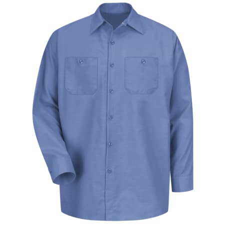 Men's Long Sleeve Industrial Work Shirt, Cotton/Polyester, Button Fronts, 2 Pocket(s), Petrol Blue MPN:SP14MB LN 3XL