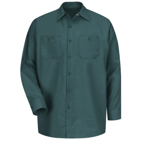 Men's Long Sleeve Poplin Work Shirt, Cotton/Polyester, Button Fronts, 2 Pocket(s), Spring Green, XL MPN:SP14SG RG XL