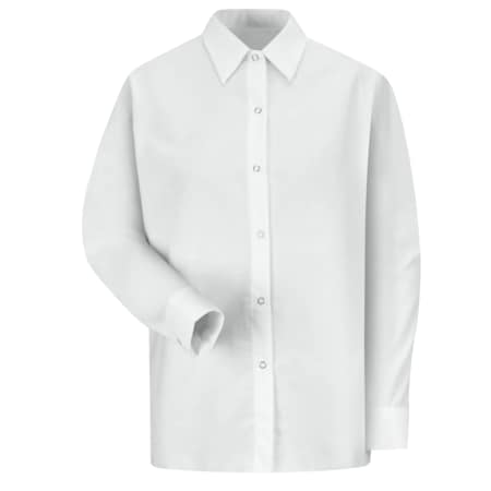 Women's Long Sleeve Work Shirt, Cotton/Polyester, Snap, 0 Pocket(s), White, XL MPN:SP15WH RG XL