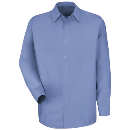 Men's Long Sleeve Pocketless Work Shirt, Cotton/Polyester, Snap, 0 Pocket(s), Light Blue, 3XL MPN:SP16LB LN 3XL